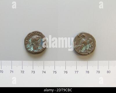 Ruler: Gallienus, Emperor of Rome, ca. A.D. 218–268, ruled 253–68, Mint: Alexandria, Tetradrachm of Gallienus, Emperor of Rome from Alexandria, 267–68, Billon, 10.39 g, 12:00, 22 mm, Made in Alexandria, Egypt, Greek, 3rd century, Numismatics Stock Photo