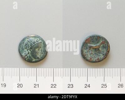 Mint: Aegae, Coin from Aegae, 2nd–1st century B.C., Bronze, 4.37 g, 12:00, 18 mm, Made in Aegae, Macedonia, Greek, 2nd–1st century B.C., Numismatics, Numismatics Stock Photo