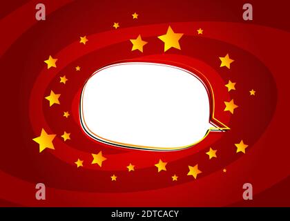 Vector illustrated comic book style minimal background design with blank speech bubble. Simple cartoon template. Stock Vector