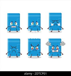 Power bank cartoon character with various angry expressions. Vector illustration Stock Vector