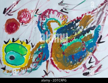 Painting abstract painted with acrylics Stock Photo