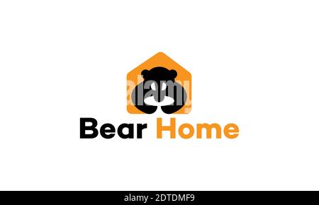 Bear home logo design and vector template Stock Vector