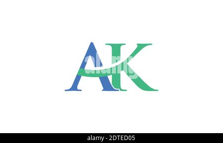 AK letter logo design and vector template Stock Vector