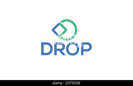 water drop letter D logo design Stock Vector