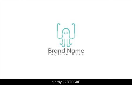 Octopus logo design and vector template . Stock Vector