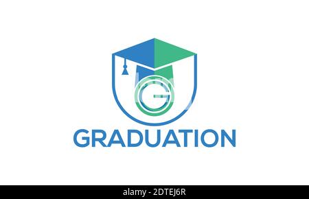Graduation logo design and vector template Stock Vector