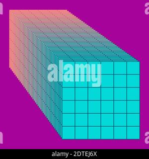 An abstract 3d grid shape background image. Stock Vector