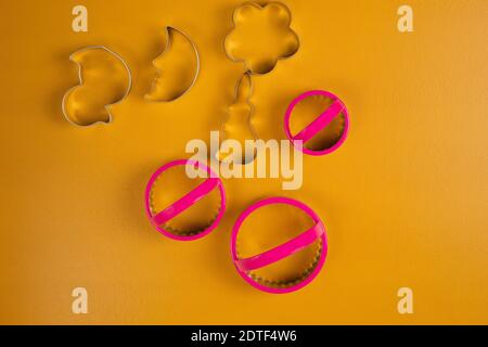 Metal and silicone baking tins Stock Photo