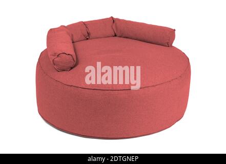 Enormous red beanbag isolated on white background Stock Photo