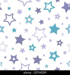 Vector Abstract Purple Background Seamless Pattern With Stars