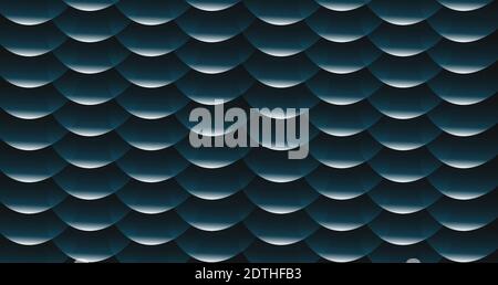 Absatrct texture of gradient semi-circles forming fish or snake skin pattern on dark background Stock Vector