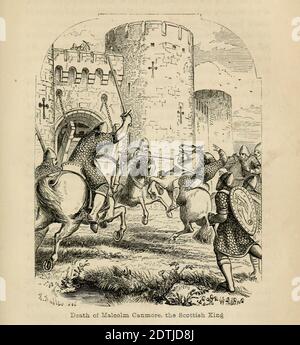 Death of Malcolm Canmore, the Scottish King [Malcolm III of Scotland, nicknamed Malcolm Canmore, King of Scots 1058–1093] From the Book 'Danes, Saxons and Normans : or, Stories of our ancestors' by Edgar, J. G. (John George), 1834-1864 Published in London in 1863 Stock Photo