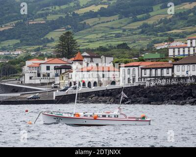 Town Sao Roque do Pico.  Pico Island, an island in the Azores (Ilhas dos Acores) in the Atlantic ocean. The Azores are an autonomous region of Portuga Stock Photo