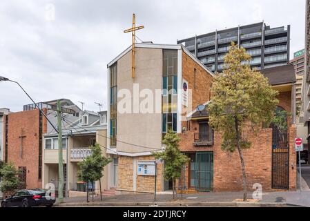 St Pauls Lutheran church in Stanley Street, Darlinghurst, Sydney, Australia is a post war modern designed building dedicated in 1961 Stock Photo