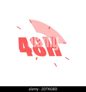 48 Hours icon symbol vector. Isolated button Stock Vector