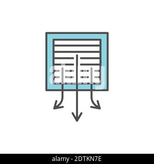 Ceiling fan color line icon. Editable stroke. Stock Vector