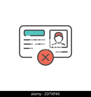 Passport illegal immigrant color line icon. Editable stroke. Stock Vector