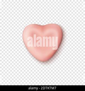 Realistic abstract pink candy heart icon template. Stock Vector
