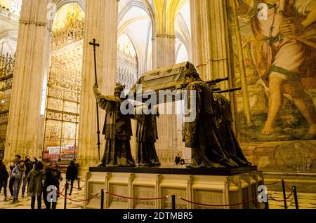 Inside Seville Cathedral, Spain Stock Photo