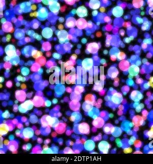 Seamless glow bokeh spray background. Abstract colorful square pattern with glitter particles with depth of field effect Stock Photo
