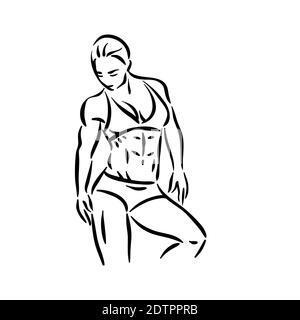 Fitness woman in gym with sport, workout healthy body. Training lifestyle  Stock Vector Image & Art - Alamy