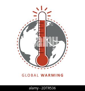 global warming heat thermometer and earth vector illustration EPS10 Stock Vector