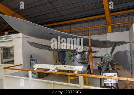 The Mignet HM.14 Pou du Ciel. "Flying Flea", a home built small plane by  Henri Mignet, Newark Air Museum, near Newark-on-Trent, Nottinghamshire, UK. Stock Photo