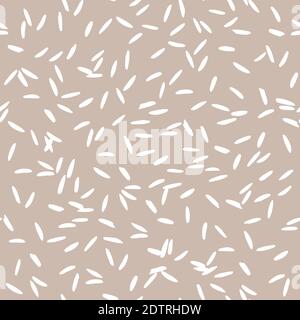 Simple seamless rice grain pattern, background. For fabric, wrapping paper, print and web with traditional wealth and happiness symbol. Vector Stock Vector