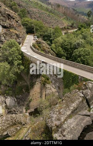 Paiva Walkways are located on the left bank of the Paiva River, in Arouca municipality, Aveiro, Portugal. They are 8 km that provide a walk 'untouched Stock Photo