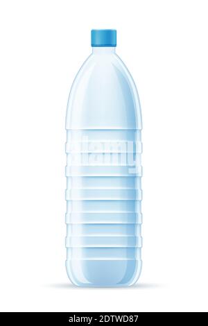 plastic bottle for drinking water transparent vector illustration isolated on white background Stock Vector