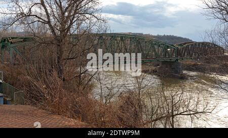 Railway Bridge Over South Morava River in Stalac Serbia Stock Photo