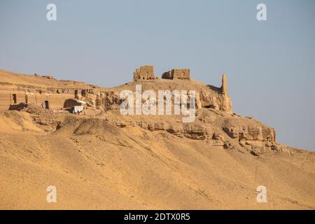 Egypt, Upper Egypt, Aswan, Tombs of the Nobles on the West Bank Stock Photo