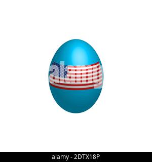 Easter egg in the colors of the flag of the United States of America. Stock Vector