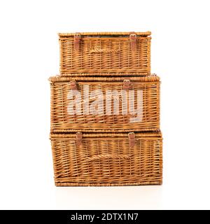 Wicker Picnic Hampers Stock Photo