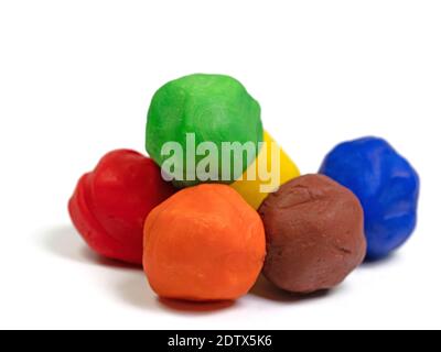 Colorful plasticine against a white background Stock Photo