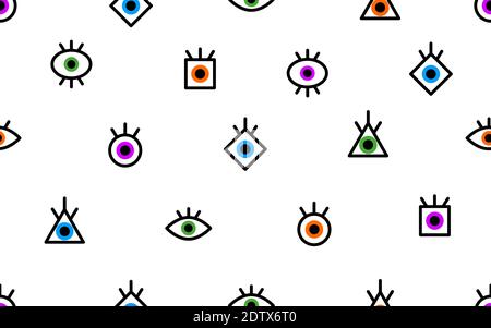 Seamless abstract geometric eye pattern Stock Vector