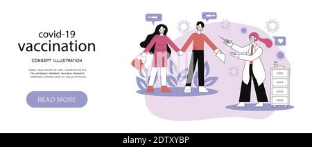 Modern vector flat illustration of vaccination. Stock Vector