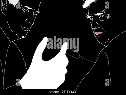 Biden vaccione to Trump. Stock Vector