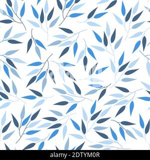 Elegant seamless vector floral ditsy pattern design of exotic vibrant leaves. Trendy foliage repeating texture background for printing & textile Stock Vector