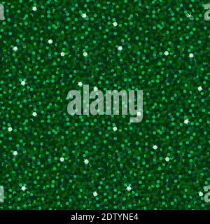 Vector seamless pattern emerald sparkles. Abstract repeating background. Glitter texture. Shimmering print for designs, holiday decor, postcards, wedd Stock Vector