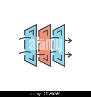 Air filter color line icon. Editable stroke. Stock Vector