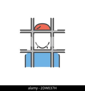 Prisoner color line icon. Sign for web page. Editable stroke. Stock Vector