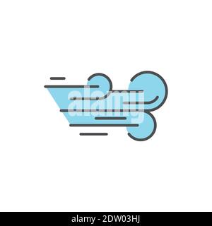 Wind color line icon. Editable stroke. Stock Vector