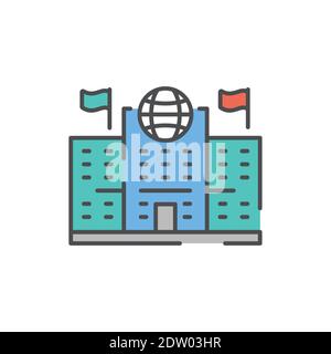 Migration Service color line icon. Editable stroke. Stock Vector