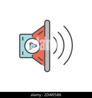 Sound color line icon. Podcasting. Editable stroke. Stock Vector