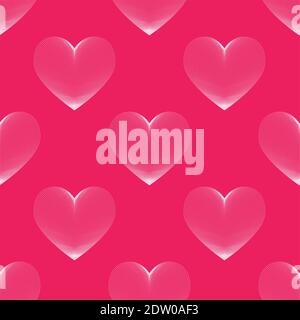 Vector seamless pattern linear heart. Valentine's Day. Love. Stock Vector