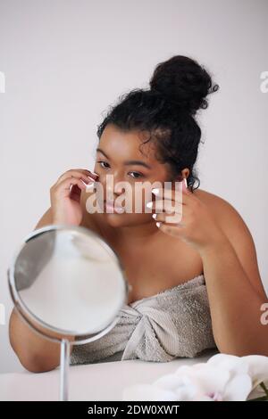 African american skincare models portrait. Young girl. Stock Photo