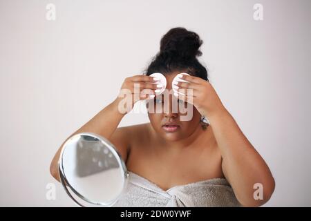 African american skincare models portrait. Young girl. Stock Photo