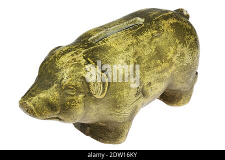 antique piggy bank isolated on white background Stock Photo - Alamy