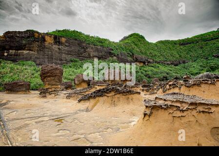 Candy Chang, Taiwan Yeliou rock formations Stock Photo